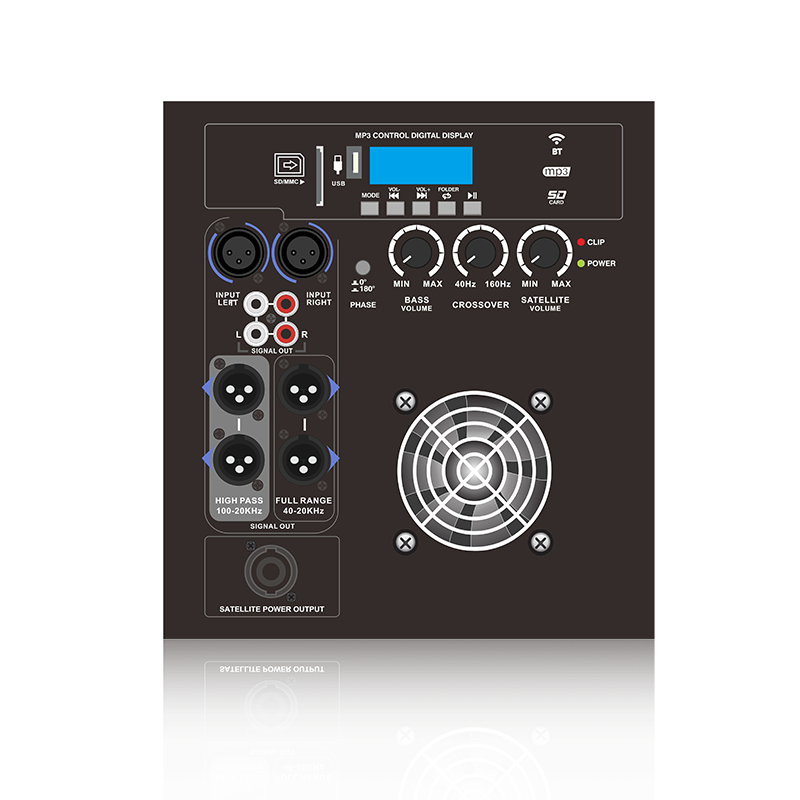 PL28SUB-5-1.1: Modos de salida de rango completo o paso alto Módulo funcional de altavoz line array de salida de alimentación de 1.1 canales