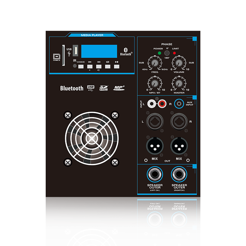 SUB12-2.1: Salida de mezcla y salida de alimentación para módulo funcional de altavoz line array de salida de alimentación satélite de 2.1 o 2.2 canales