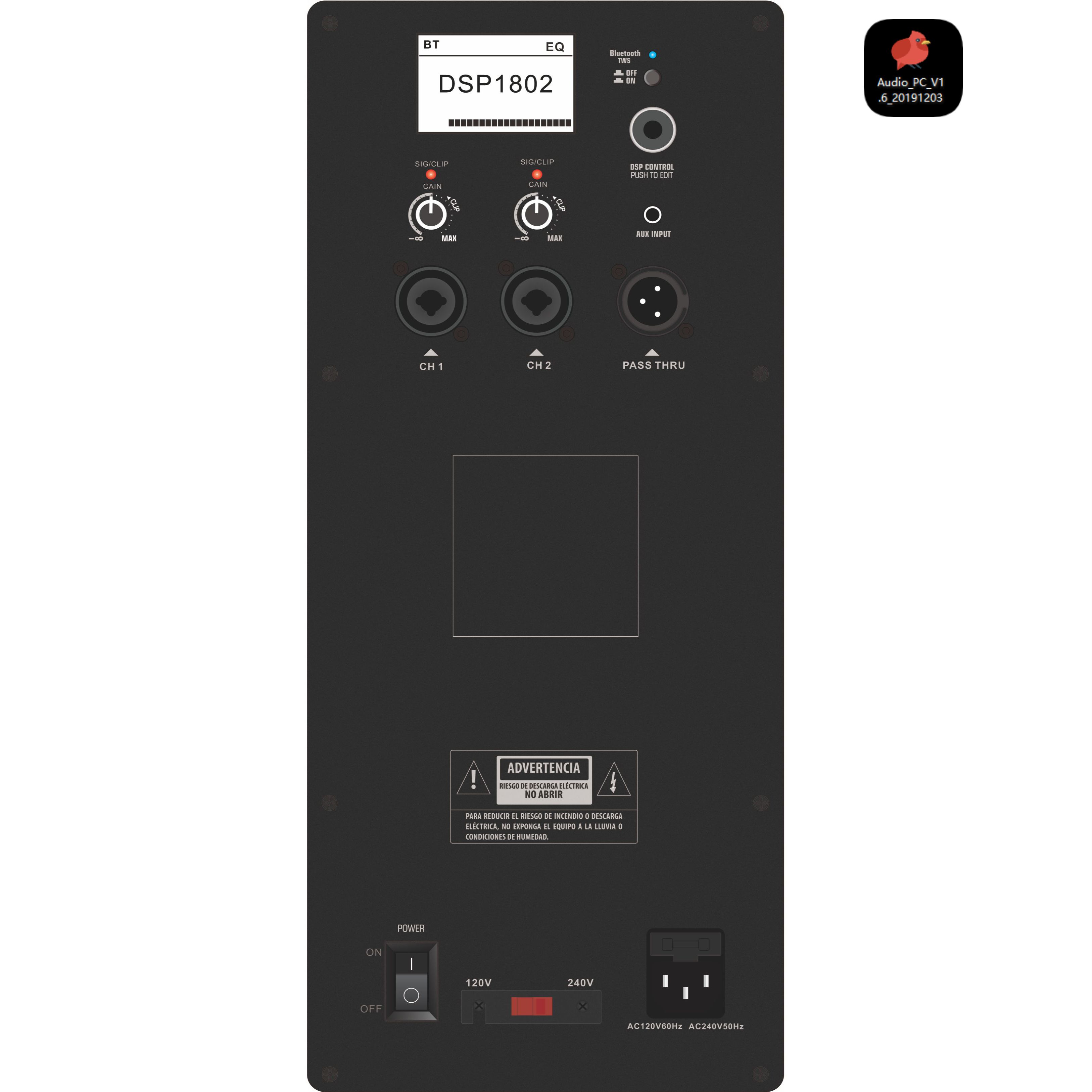 DSP1802 Amplificador activo de altavoces de 2 vías y dos canales