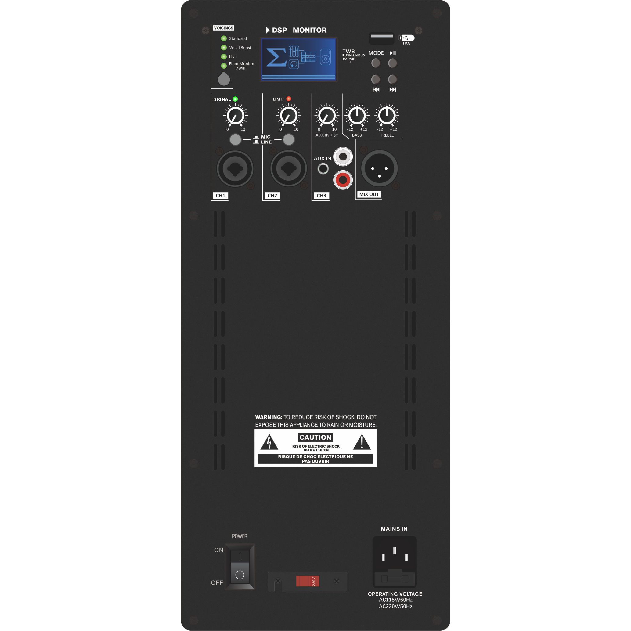 DSP1807 Amplificador activo de altavoces de 2 vías con DSP