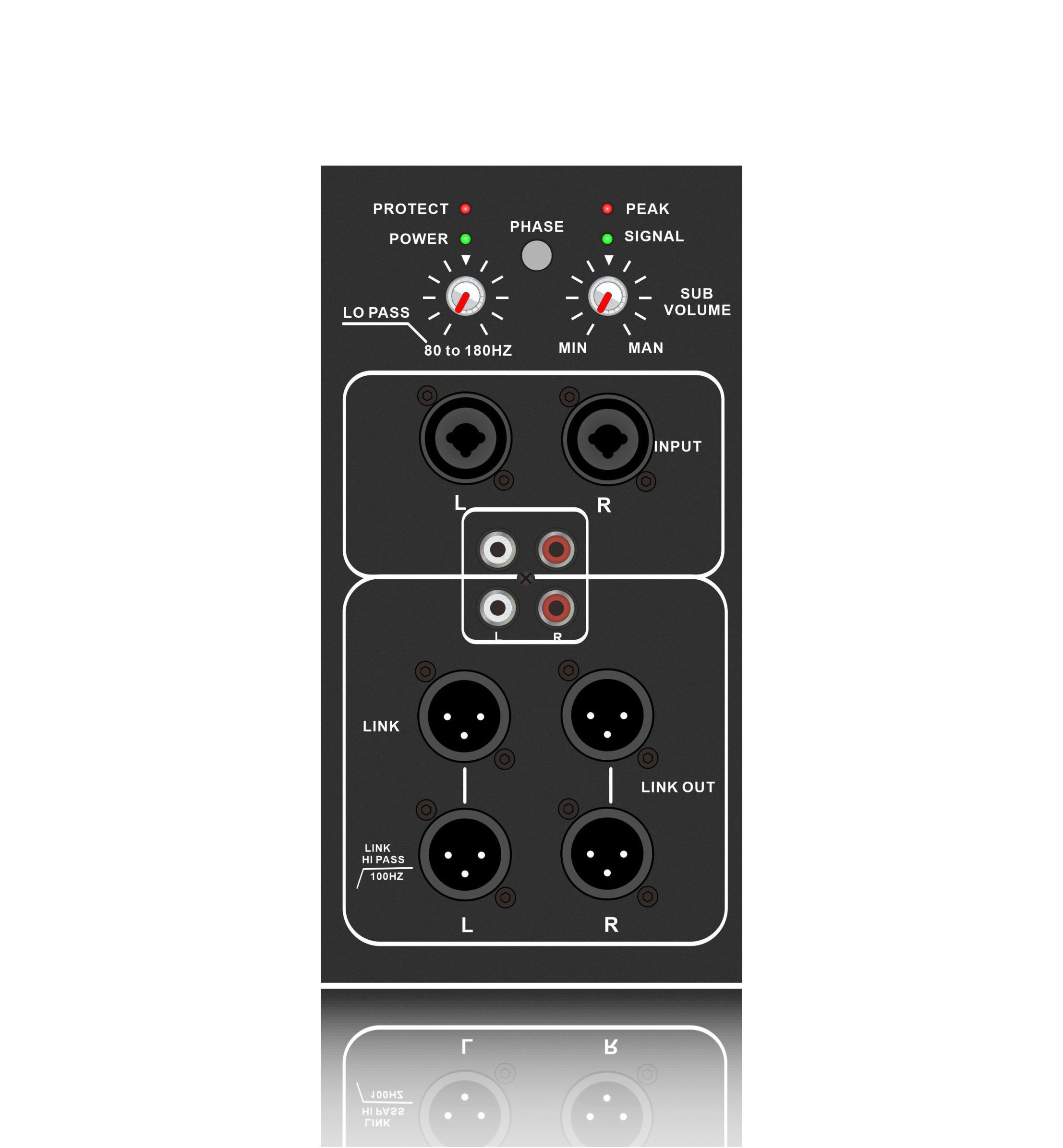 Amplificador de subwoofer autoamplificado clase AB SUB18-2.1