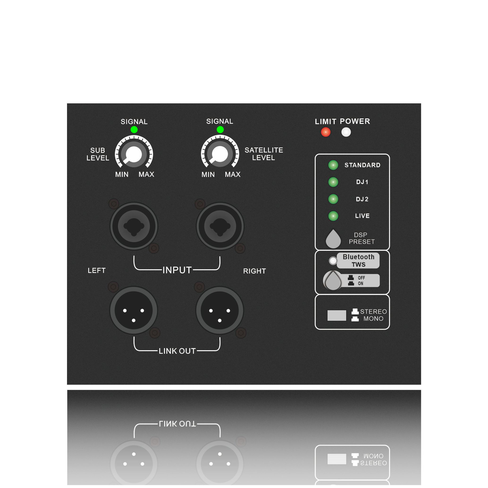 Subwoofer autoamplificado serie DSP1903SUB con sistemas de 1.1 / 2.1 / 2.2 canales