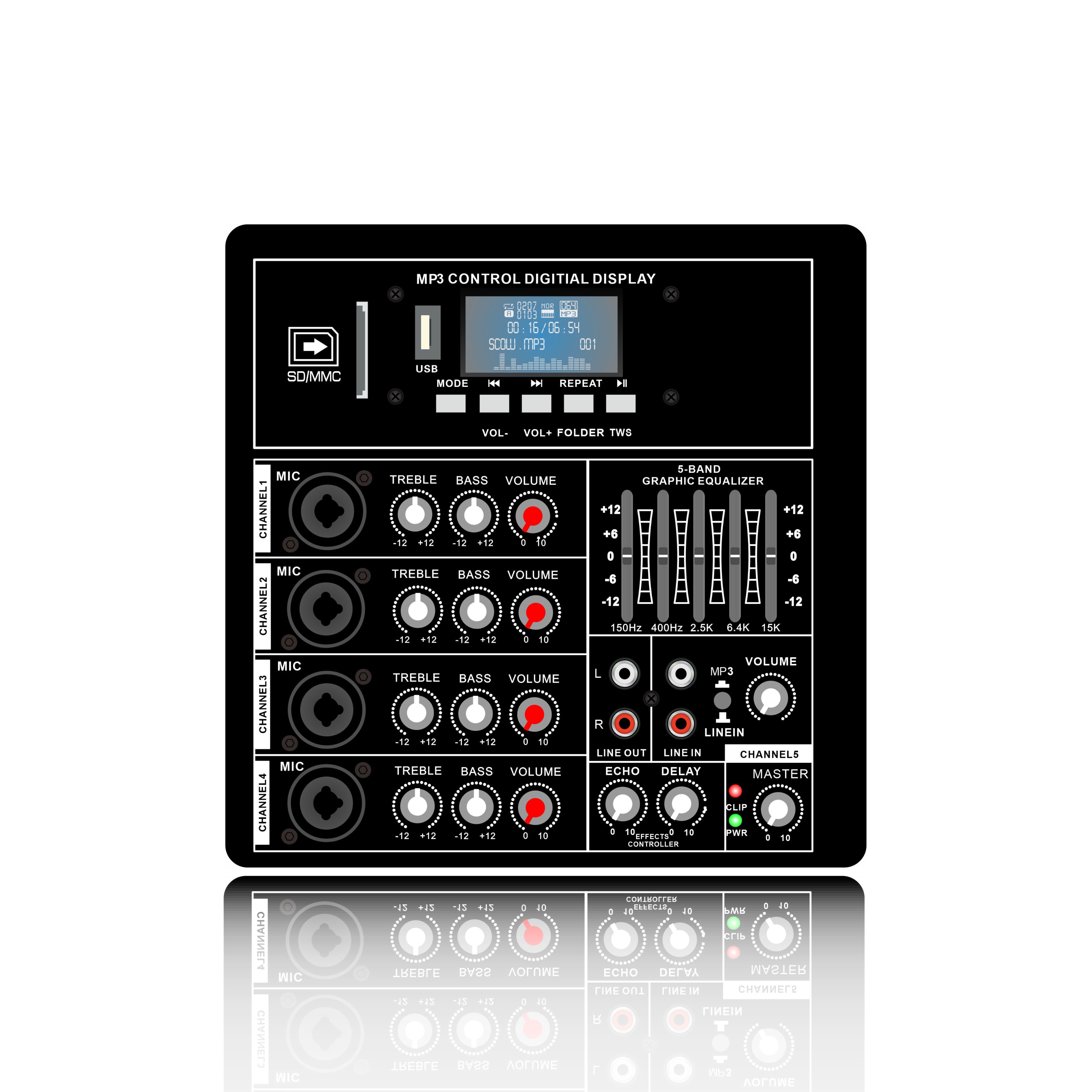 PL83 Amplificador de altavoces PA clase AB multicanal con ecualizador