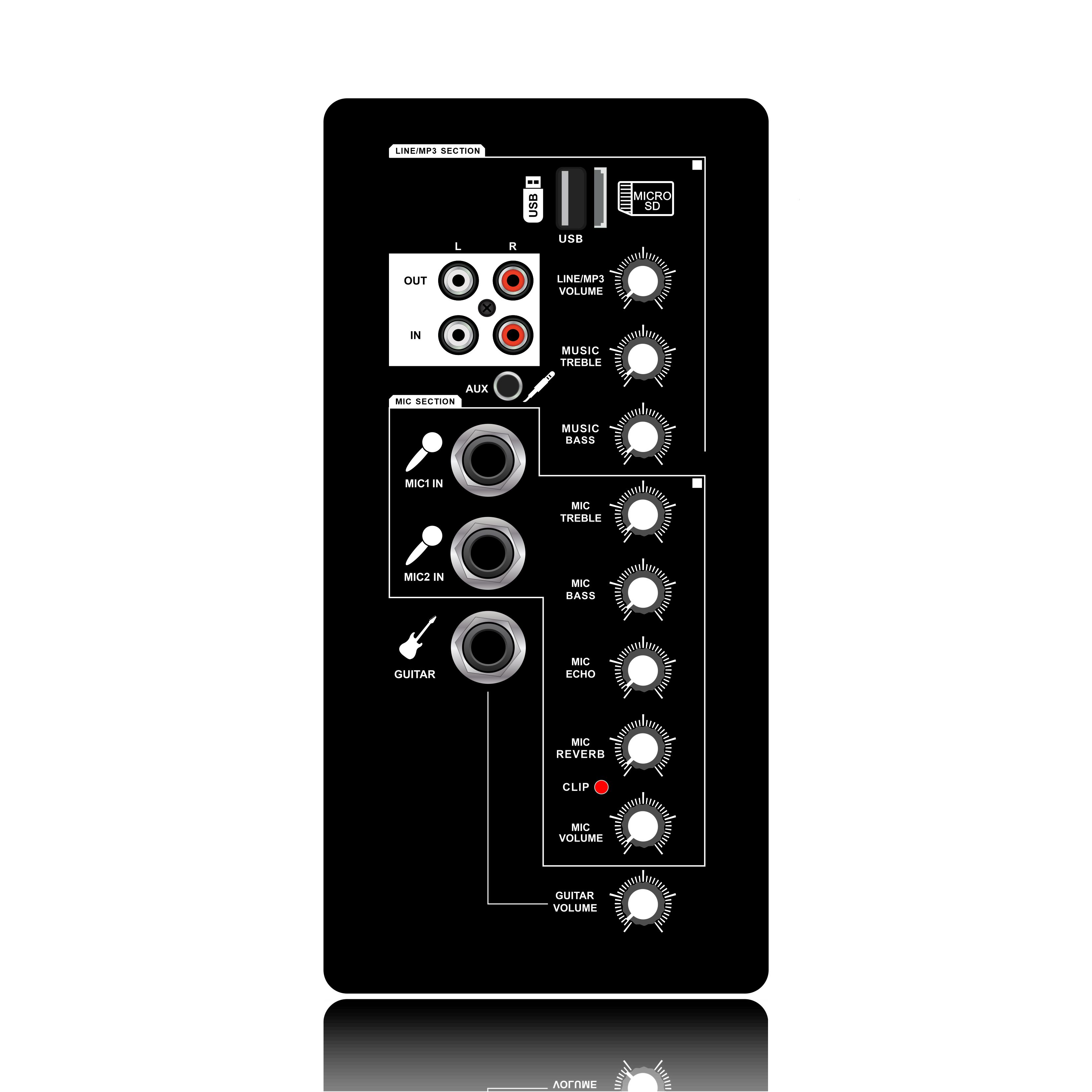 BOOM10 Amplificador de altavoces para karaoke de rango completo clase D