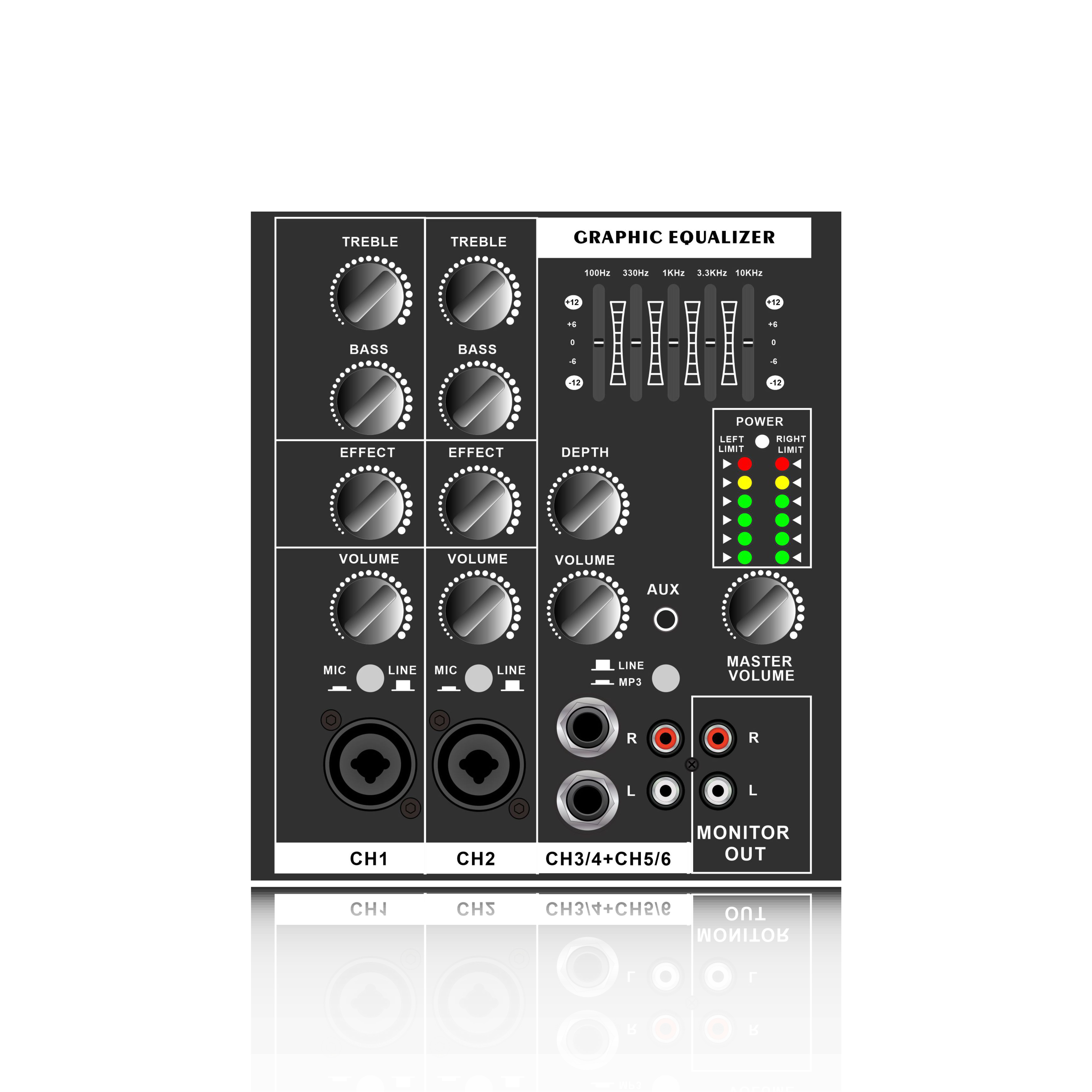 EON206 Amplificador autoamplificado para sistema estéreo portátil