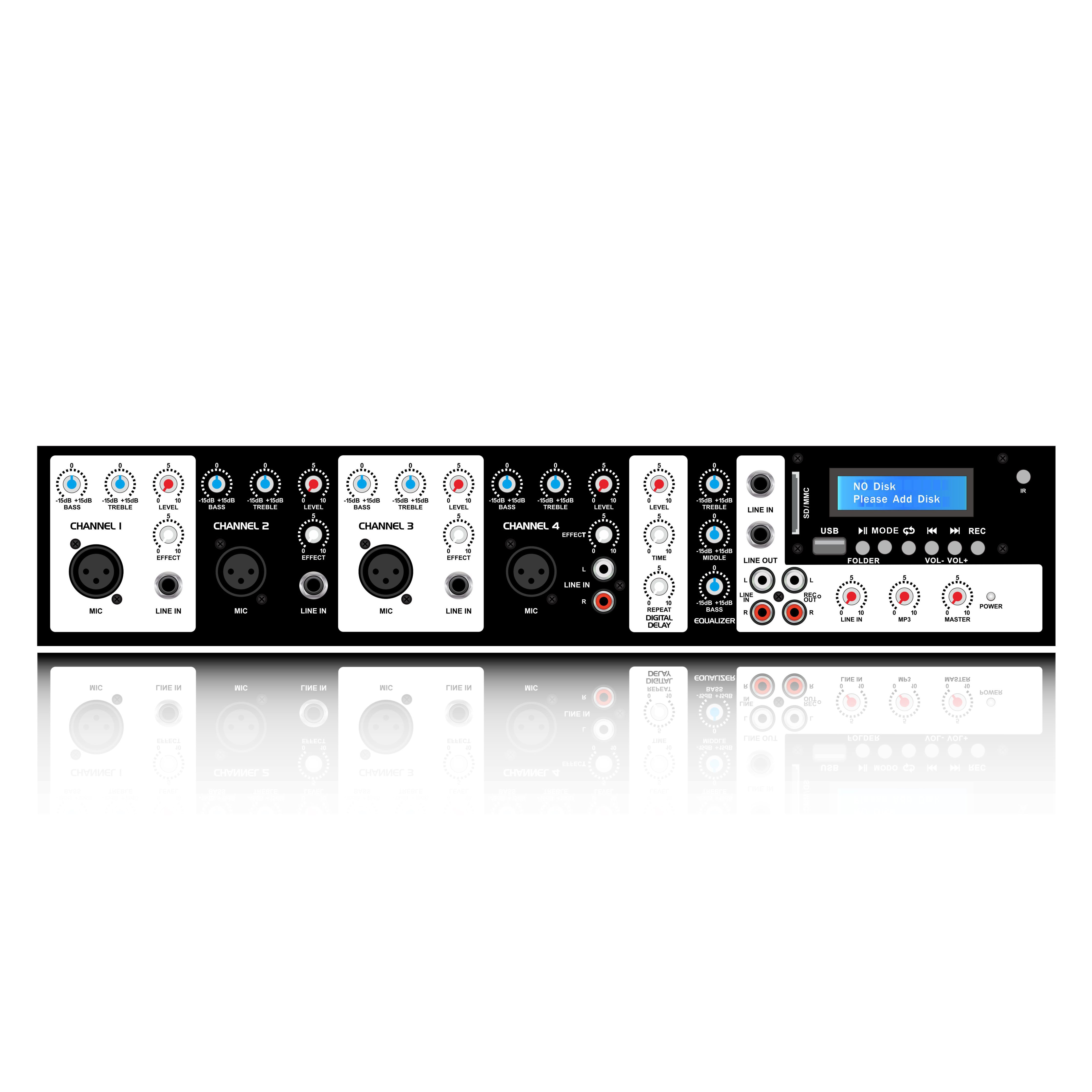 SB4100 Mezclador autoamplificado con caja de madera