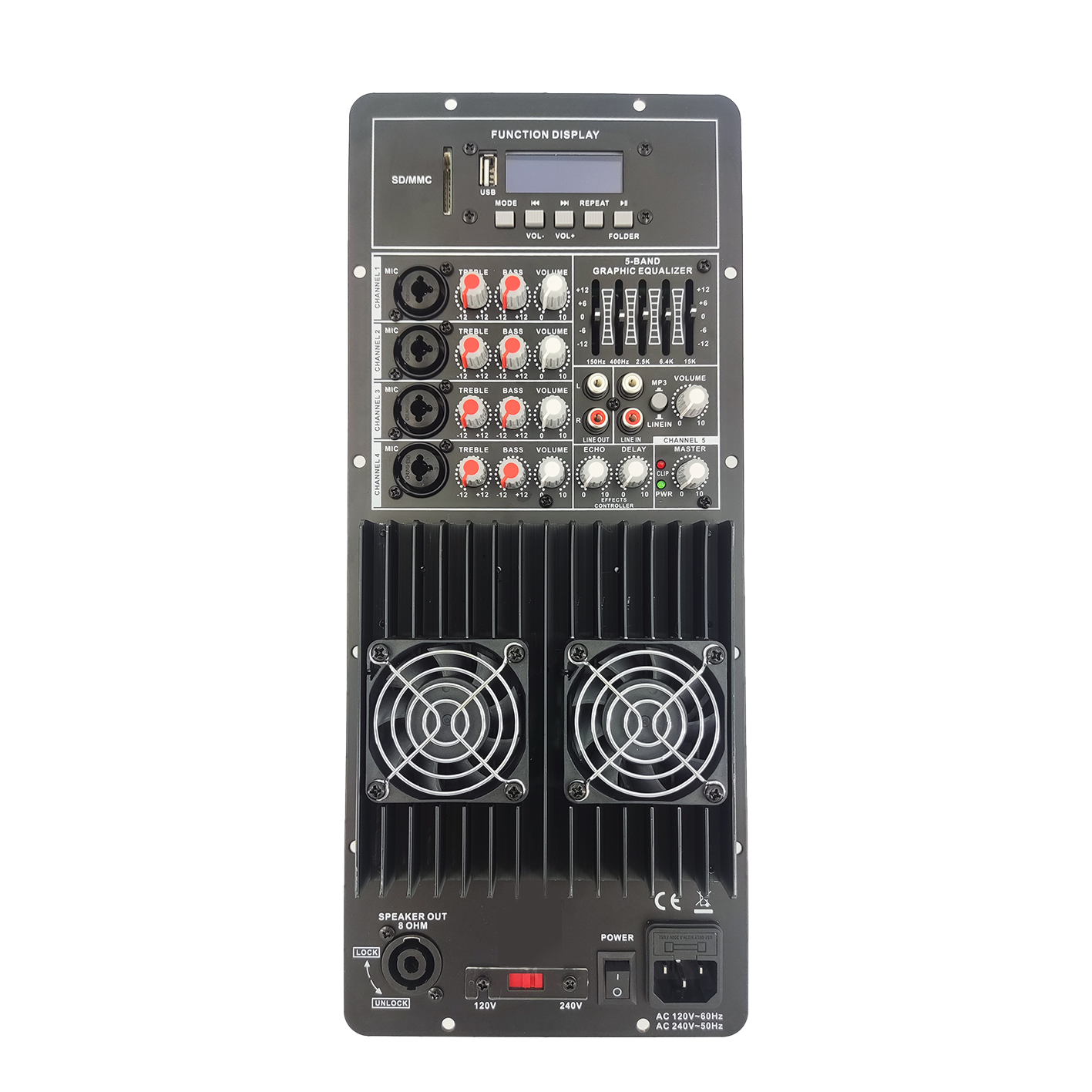 PL83 Amplificador de altavoces PA clase AB multicanal con ecualizador