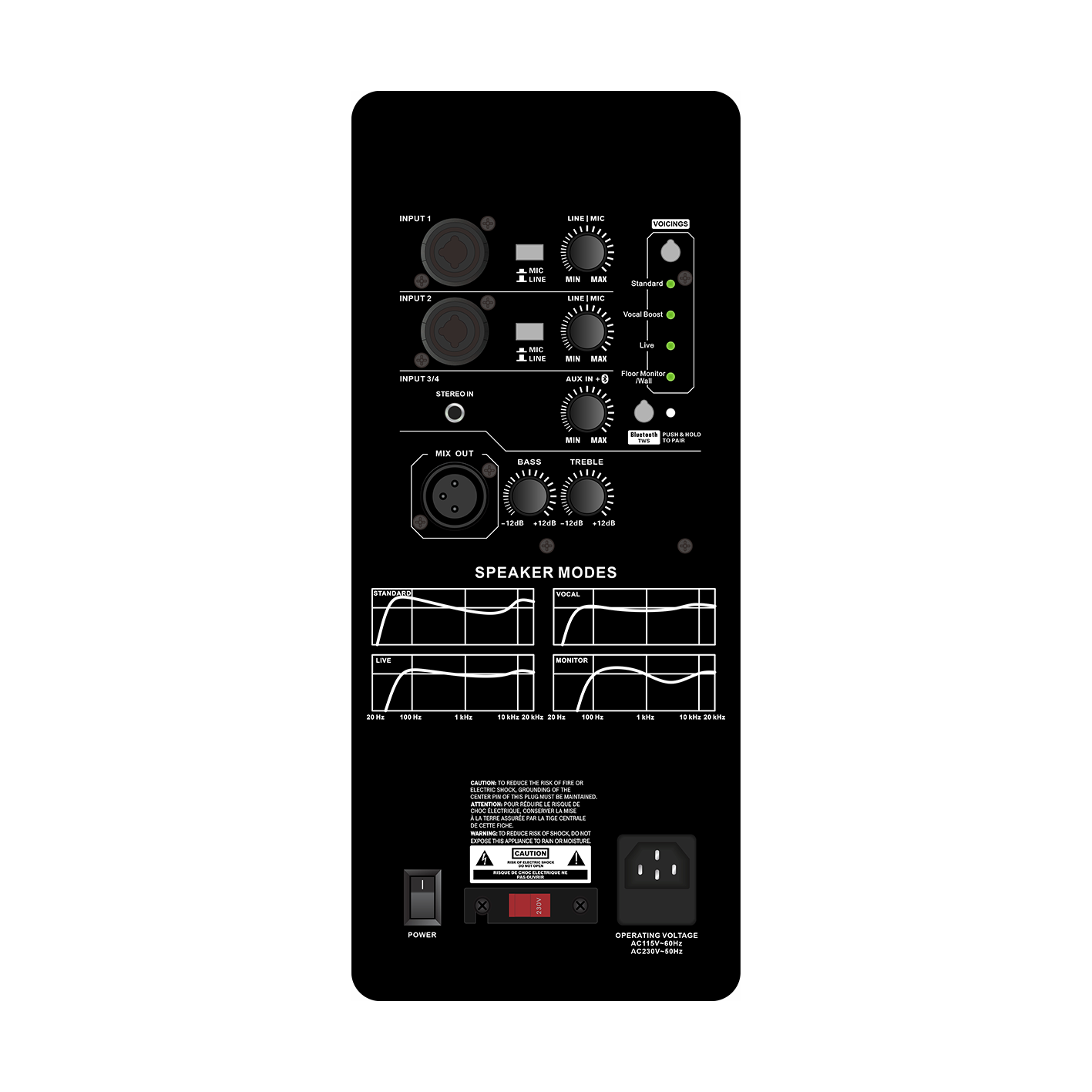 DSP1907 Amplificador activo de altavoces autoamplificados de rango completo