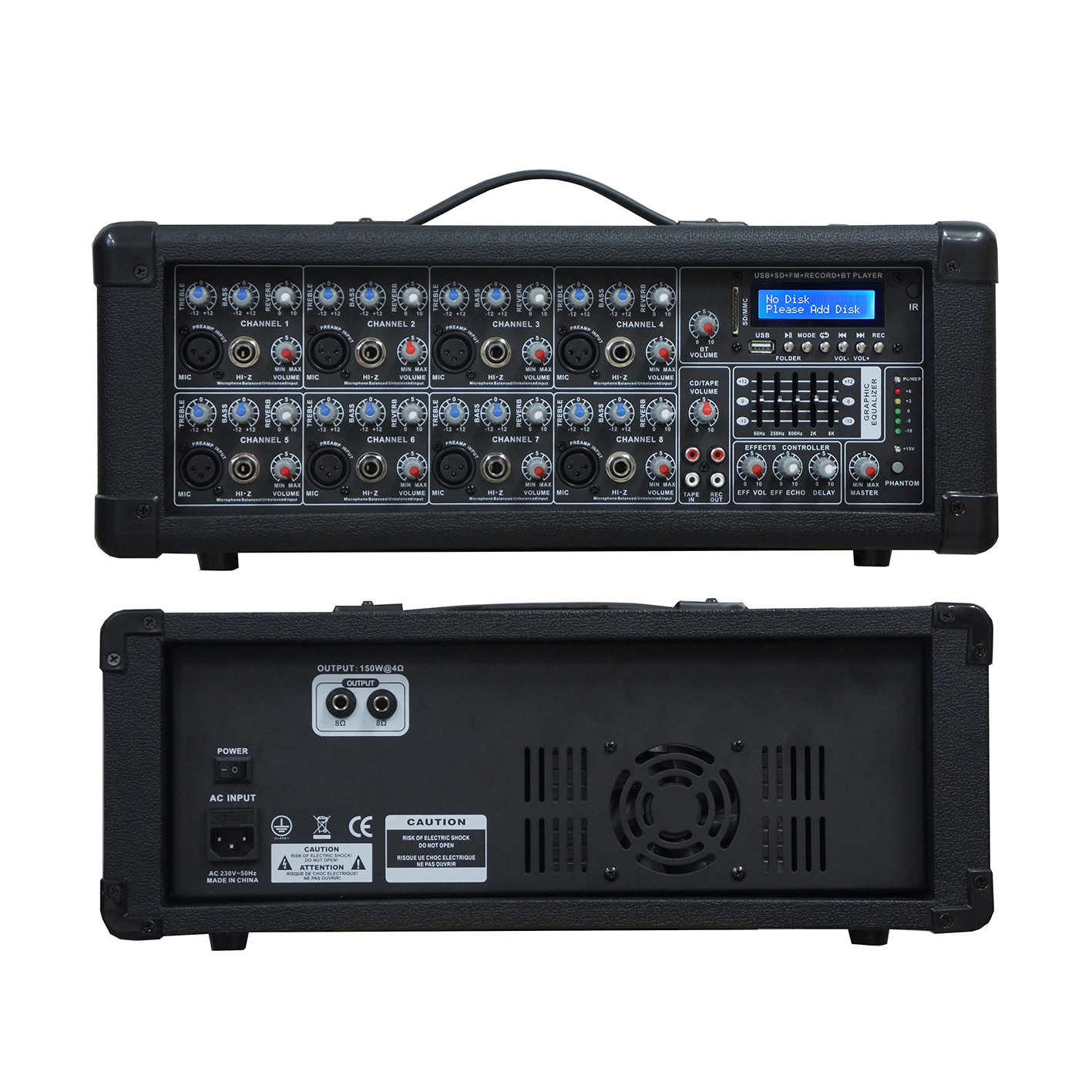 SB8200 Mezclador autoamplificado todo en uno con caja de madera