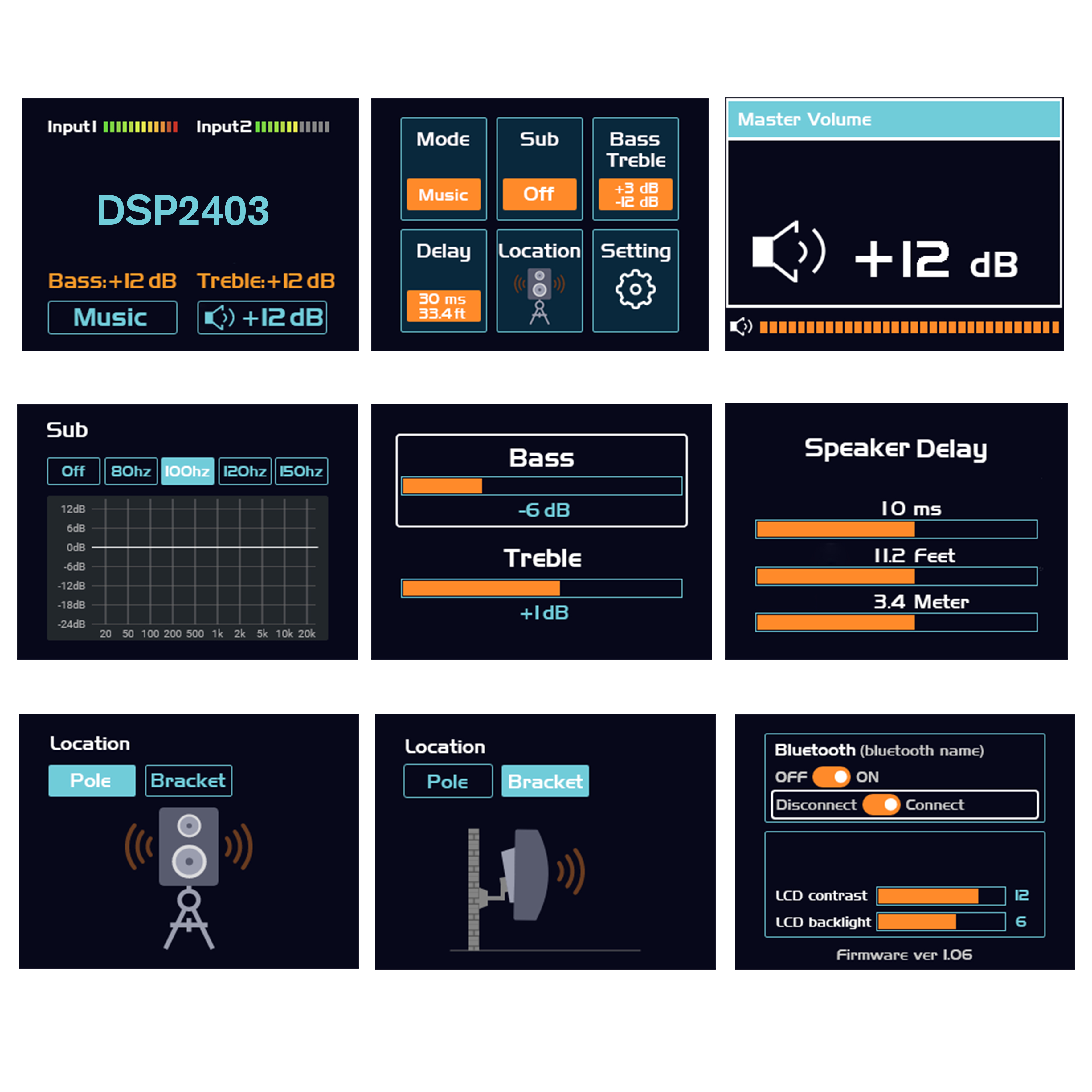 DSP2403 Amplificador de altavoz activo de rango completo