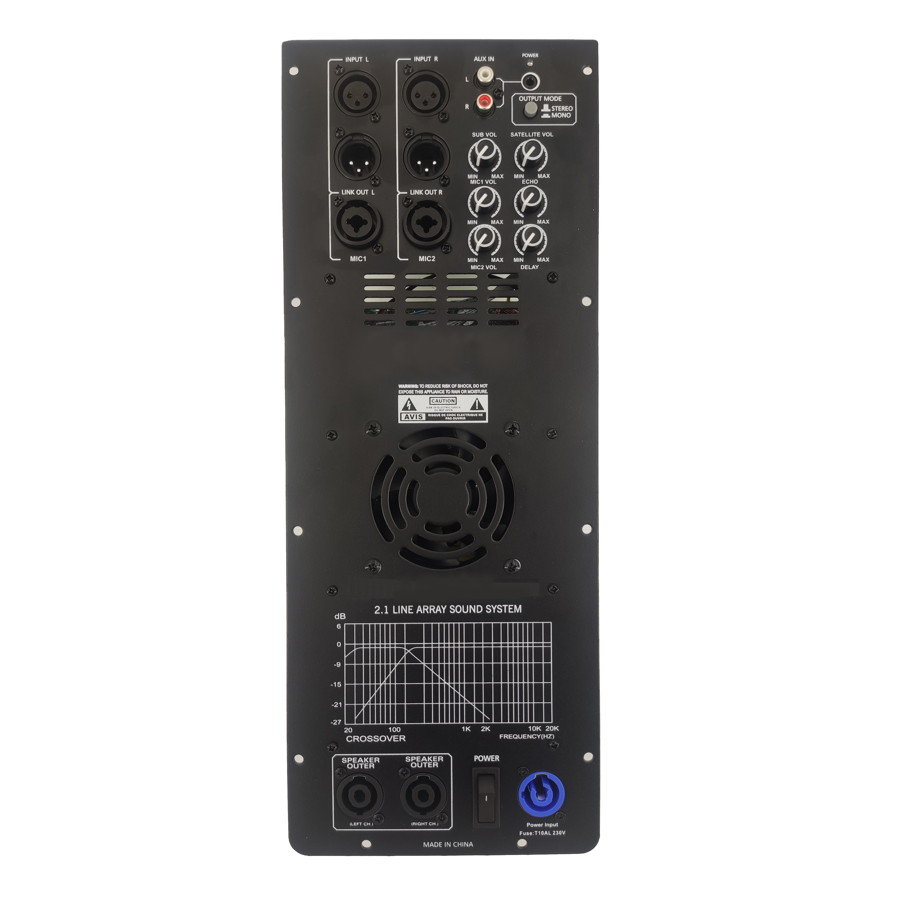 Amplificador de potencia profesional para sistema line array activo DSP1908-2.1 Pro