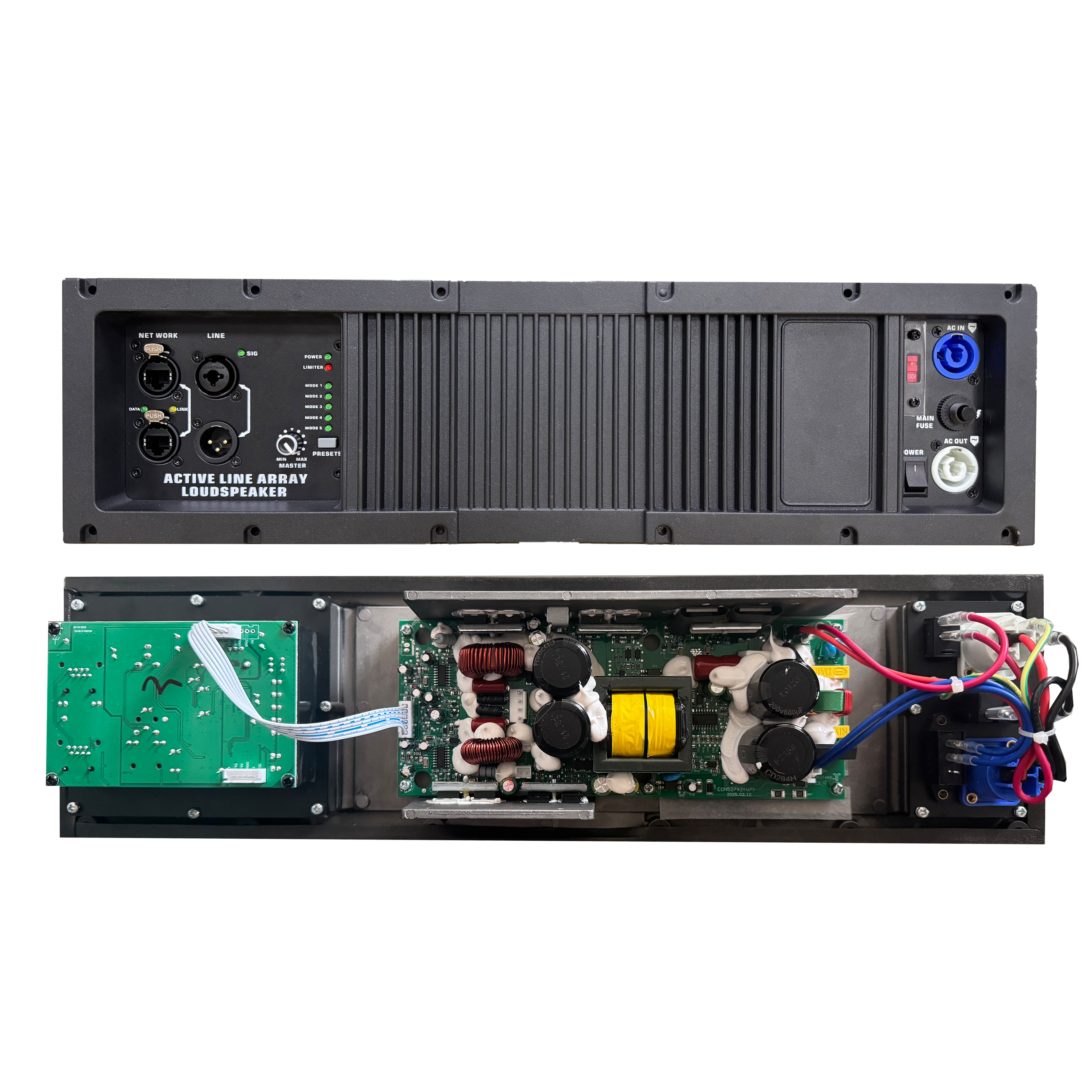 HG485-212 Amplificador activo para sistema line array con conectores RJ45